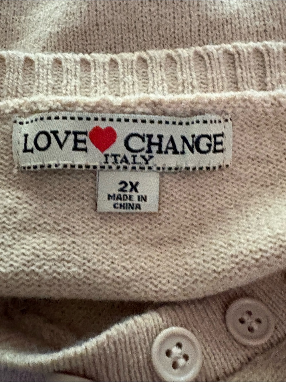 Love Change Striped Colorblock Henley Sweater Beige Blue Brown Knit Top Size 2XL - Picture 5 of 7